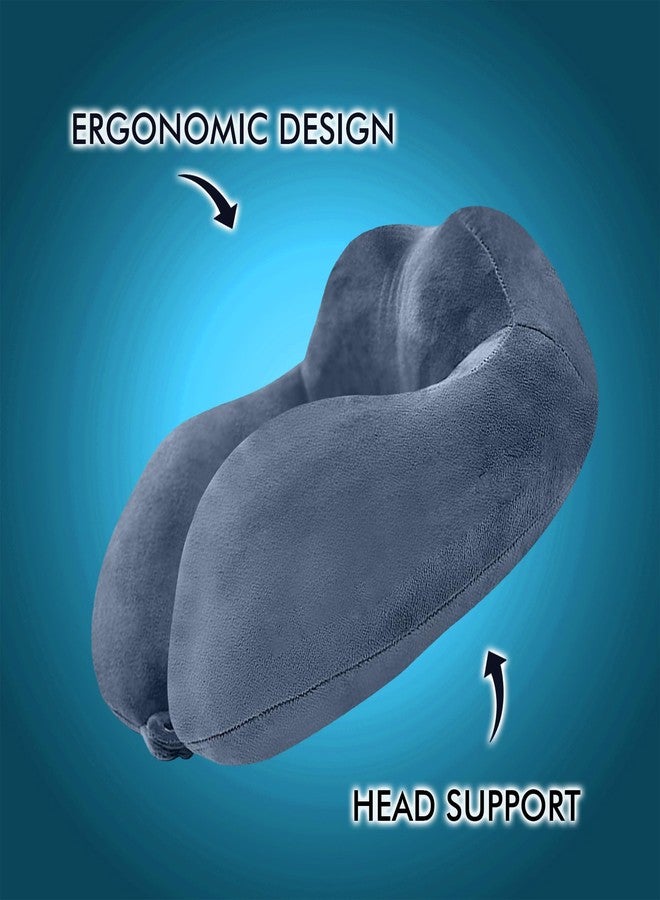 GREELI Rover Travel Neck Pillow - Soft Fiber Filled with Snap Button, Plush Fabric, for Flight, Bus, Car, Neck Pain Relief (Grey) - Image 3